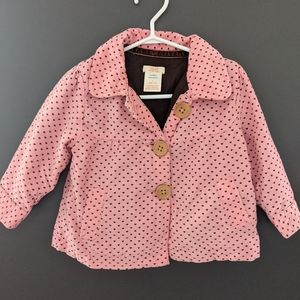 Pink & brown corduroy heart print jacket